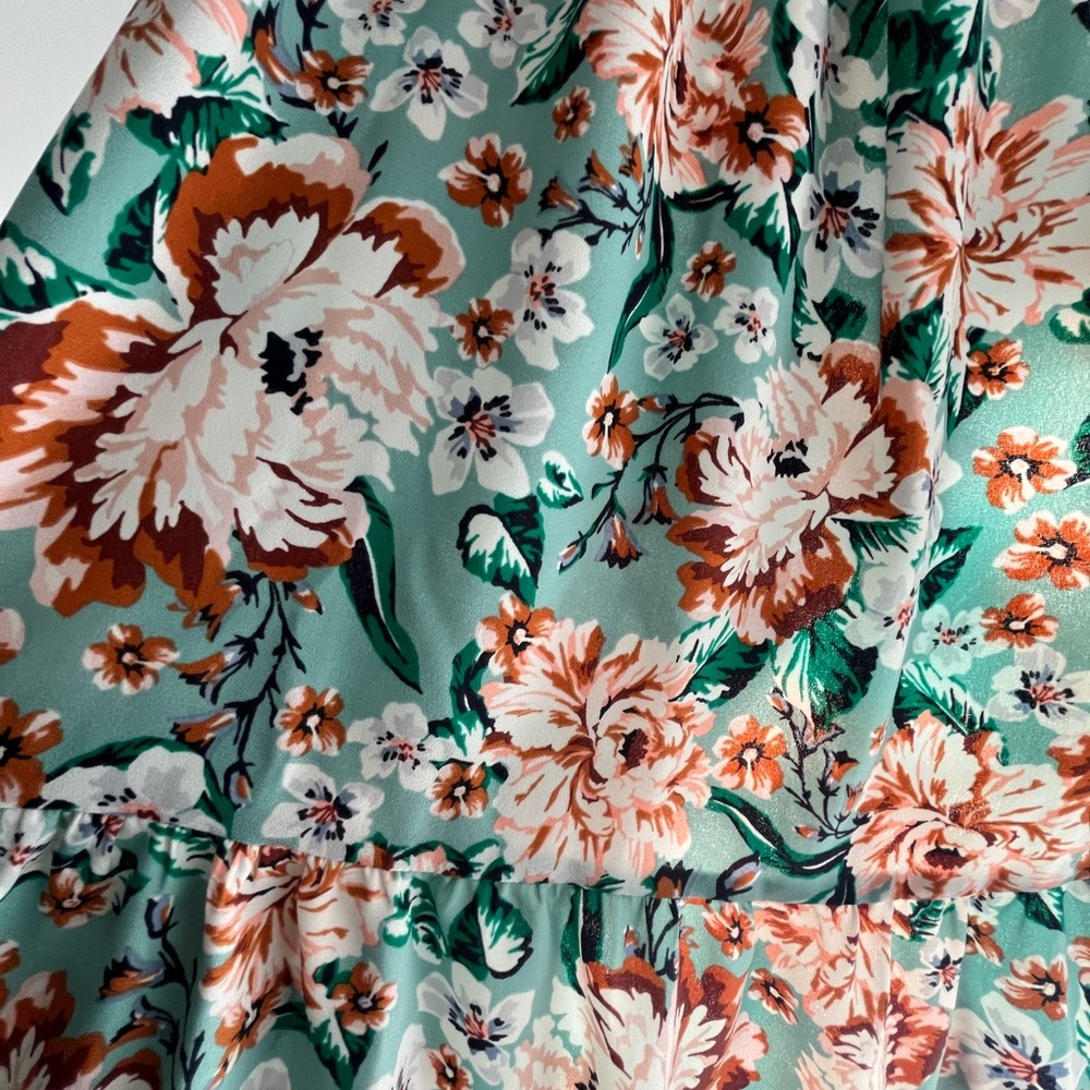 Lauren Conrad Green Floral Dress Size Medium - Picture 5 of 7